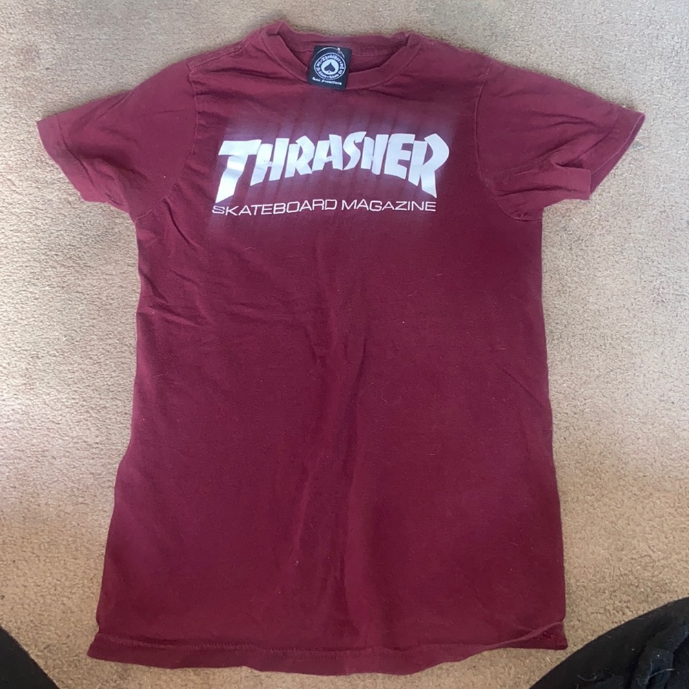 Burgundy thrasher t-shirt